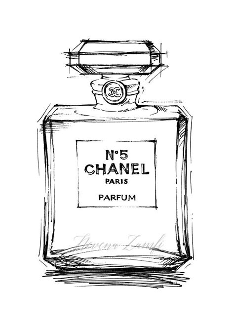 Chanel perfume bottle drawing free